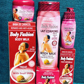 Body Fashion with Snail Slime Set: Lotion, Oils, Face Cream - Afro Body Glow